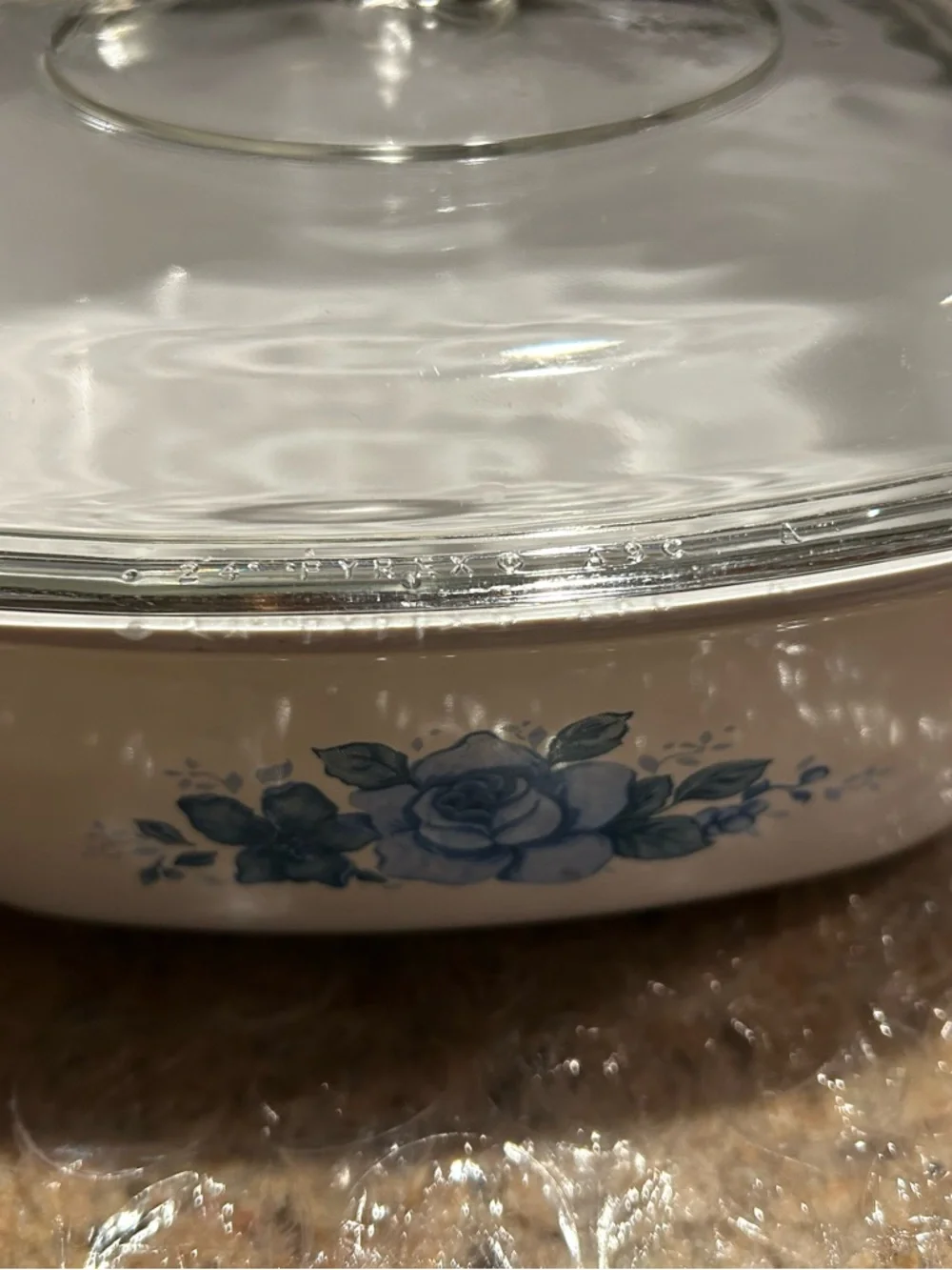 Corningware Blue Velvet Rose 2 Qt #A-2-B. 2 L Casserole w/Lid Pyrex Glass #A-9-C